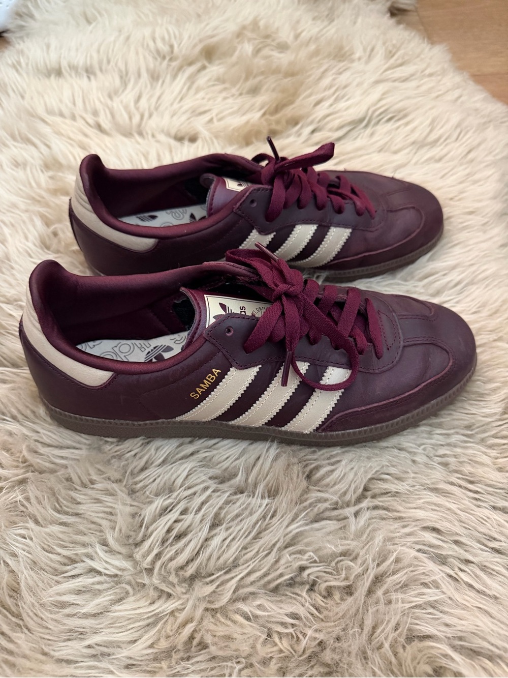 adidas Samba Womens Sneakers in Burgundy and Cream